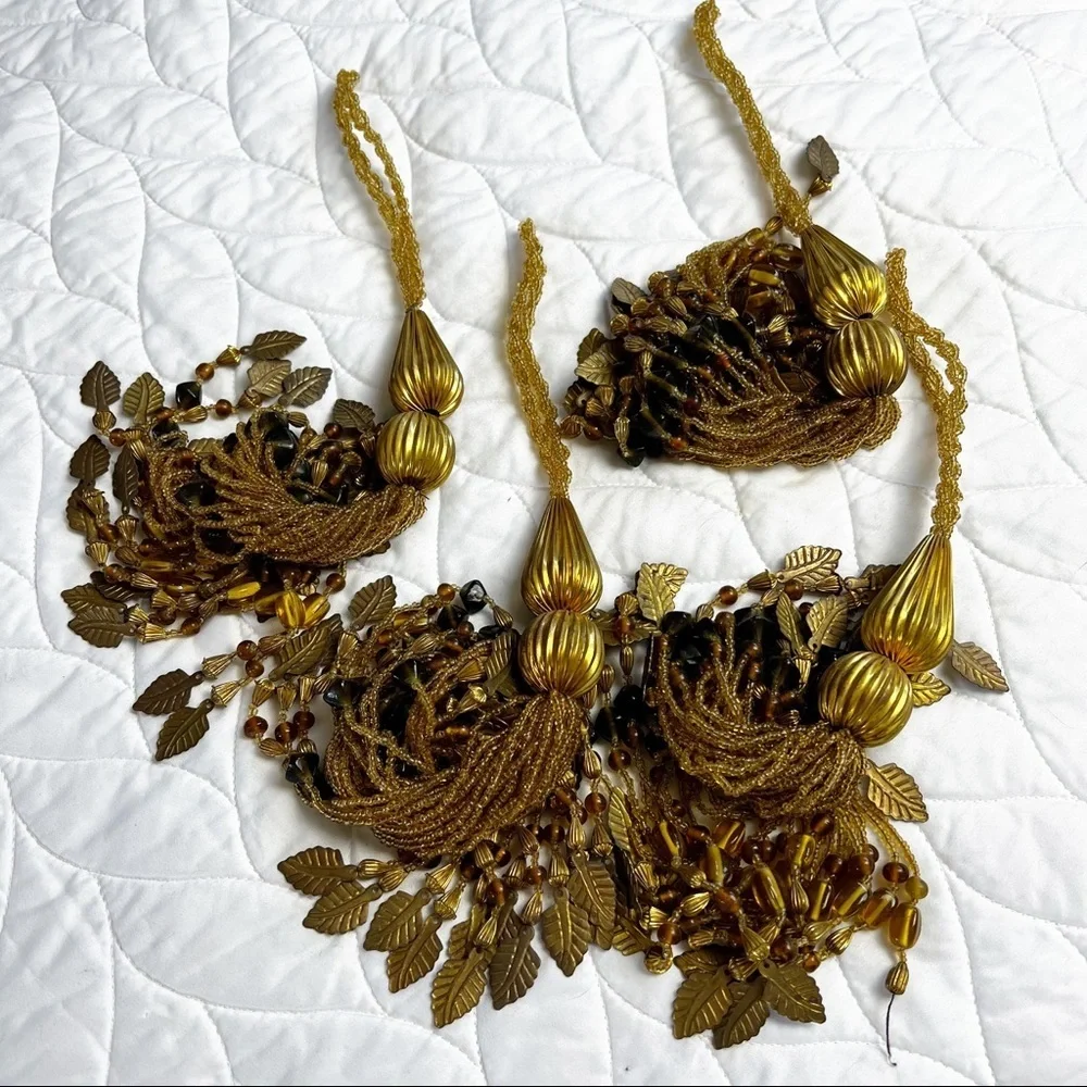 Gold‎ Beaded Tassel Tiebacks